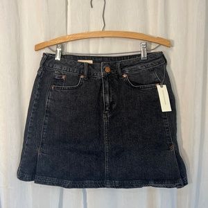 Anthropologie Pilcro and The Letterpress Black Denim Mini Skirt